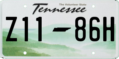 TN license plate Z1186H