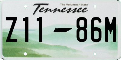 TN license plate Z1186M