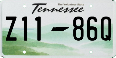 TN license plate Z1186Q