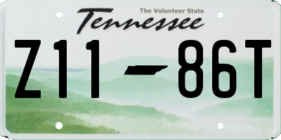 TN license plate Z1186T
