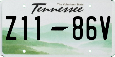 TN license plate Z1186V