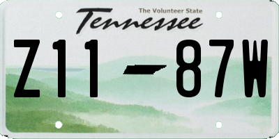 TN license plate Z1187W