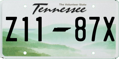 TN license plate Z1187X