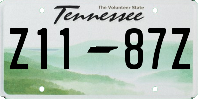 TN license plate Z1187Z