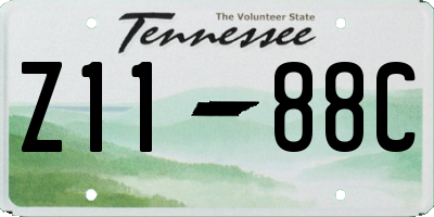 TN license plate Z1188C