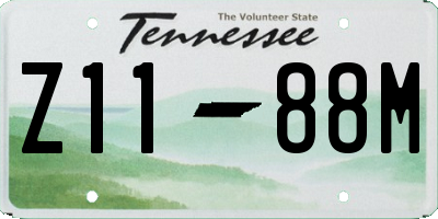 TN license plate Z1188M