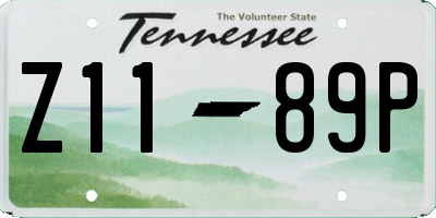 TN license plate Z1189P