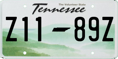 TN license plate Z1189Z