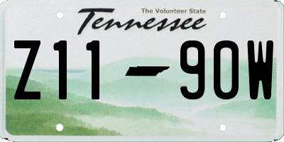 TN license plate Z1190W