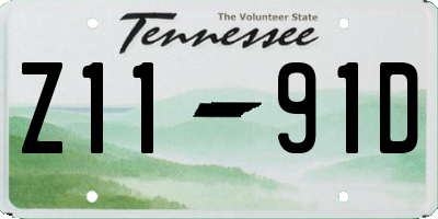 TN license plate Z1191D