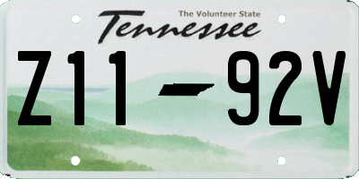 TN license plate Z1192V