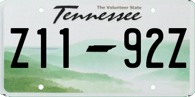 TN license plate Z1192Z