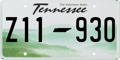 TN license plate Z1193O