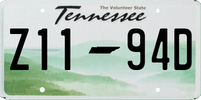 TN license plate Z1194D