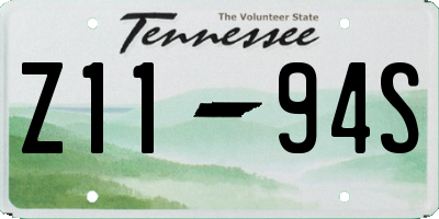 TN license plate Z1194S
