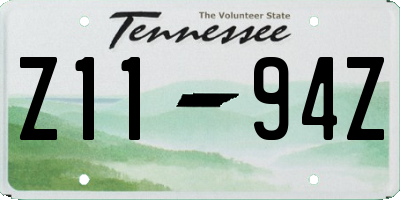 TN license plate Z1194Z