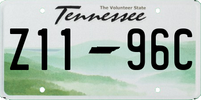 TN license plate Z1196C