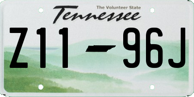 TN license plate Z1196J