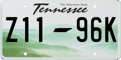 TN license plate Z1196K