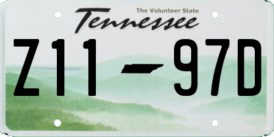 TN license plate Z1197D
