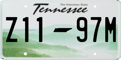 TN license plate Z1197M