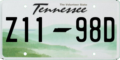 TN license plate Z1198D