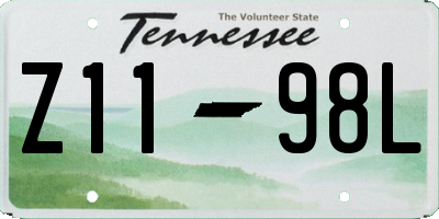 TN license plate Z1198L