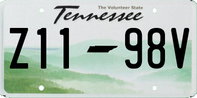 TN license plate Z1198V