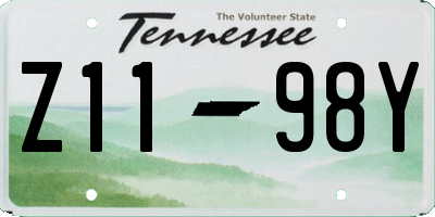 TN license plate Z1198Y