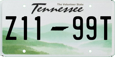 TN license plate Z1199T