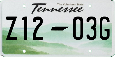 TN license plate Z1203G