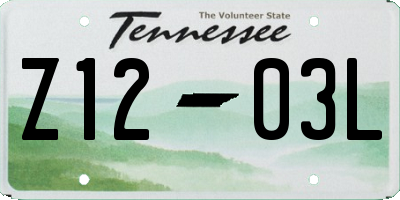TN license plate Z1203L