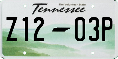 TN license plate Z1203P