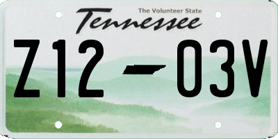 TN license plate Z1203V
