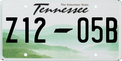 TN license plate Z1205B