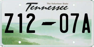 TN license plate Z1207A
