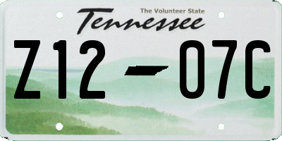 TN license plate Z1207C