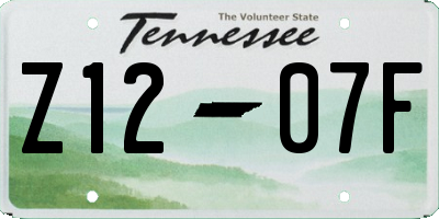 TN license plate Z1207F