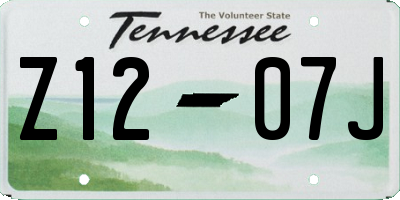 TN license plate Z1207J