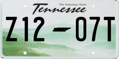 TN license plate Z1207T