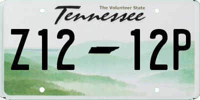 TN license plate Z1212P