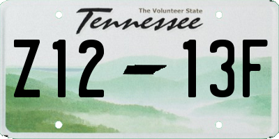 TN license plate Z1213F