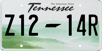 TN license plate Z1214R