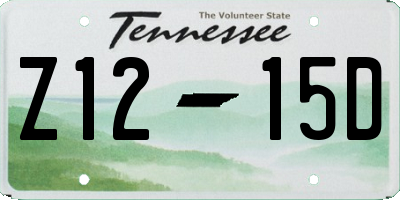 TN license plate Z1215D