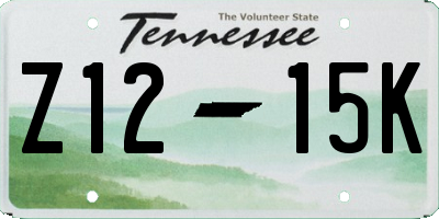 TN license plate Z1215K