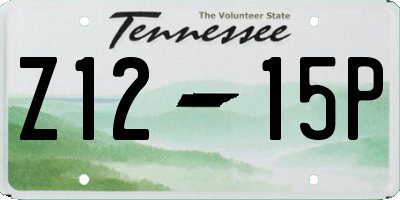 TN license plate Z1215P