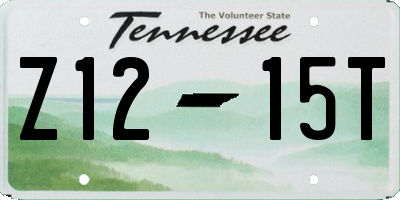 TN license plate Z1215T