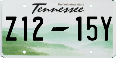 TN license plate Z1215Y