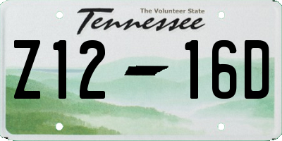 TN license plate Z1216D