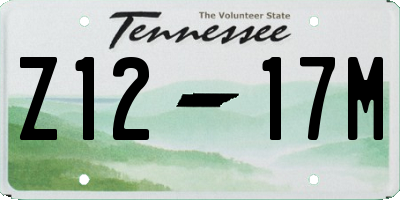 TN license plate Z1217M